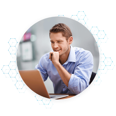 businessman on laptop in office